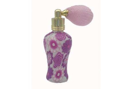 Frasquito Ceramica 15 ml rellenable con perfumador de pera rosa-fucsia